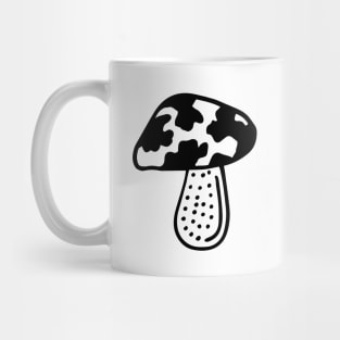 Black and White Forest Mushroom Doodle Art Mug